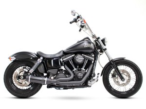 D&D EXHAUST Bob Cat 2-into-1 Exhaust – Black with Black Sleeve Muffler. Fits Dyna 2006-2017. D&D EXHAUST Bob Cat 2-into-1 Exhaust – Black with Black Sleeve Muffler. Fits Dyna 2006-2017.