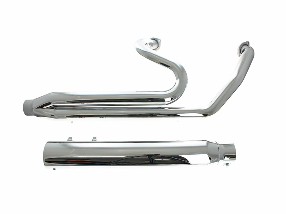 D&D EXHAUST Billet Cat 2-into-1 Exhaust – Chrome. Fits CVO Touring 2023up, Street Glide & Road Glide 2024up, Touring 2025up