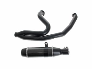 D&D EXHAUST Bob Cat 2-into-1 Exhaust – Black with Carbon Fibre Sleeve Muffler. Fits Softail 2025up Non-240 Tyre Models D&D EXHAUST Bob Cat 2-into-1 Exhaust – Black with Carbon Fibre Sleeve Muffler. Fits Softail 2025up Non-240 Tyre Models