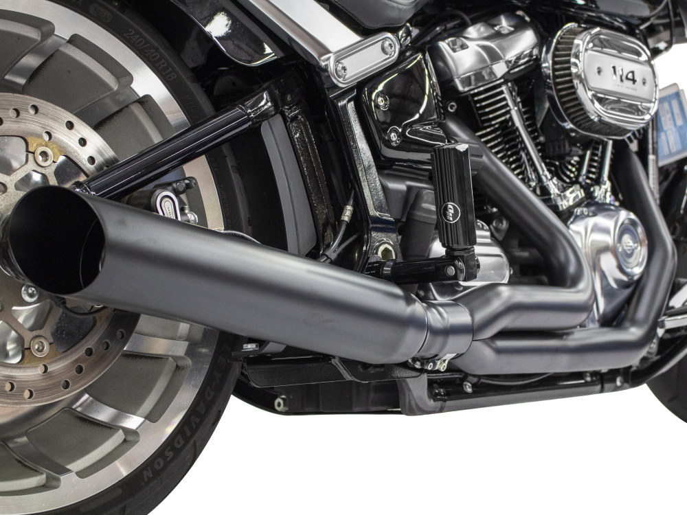 D&D EXHAUST Low Cat 2-into-1 Exhaust – Black. Fits Breakout & Fat Boy 2018up & FXDR 2019up.