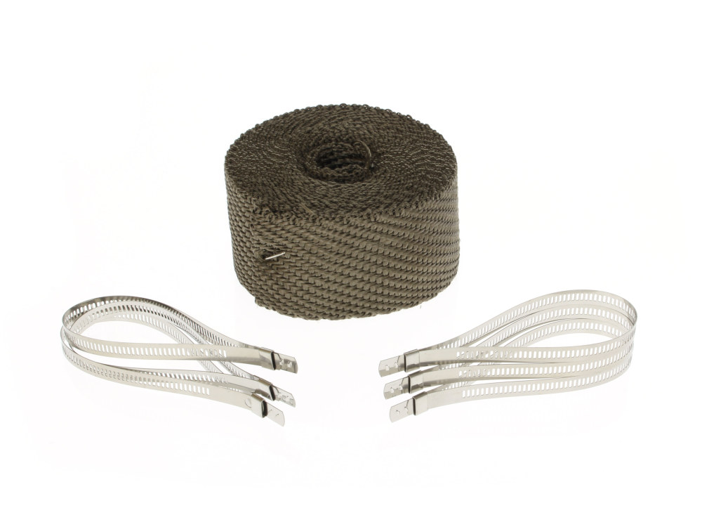 Design Engineering Inc Titanium Heat Wrap. 2in. Wide x 25 Foot Roll with Locking Ties.