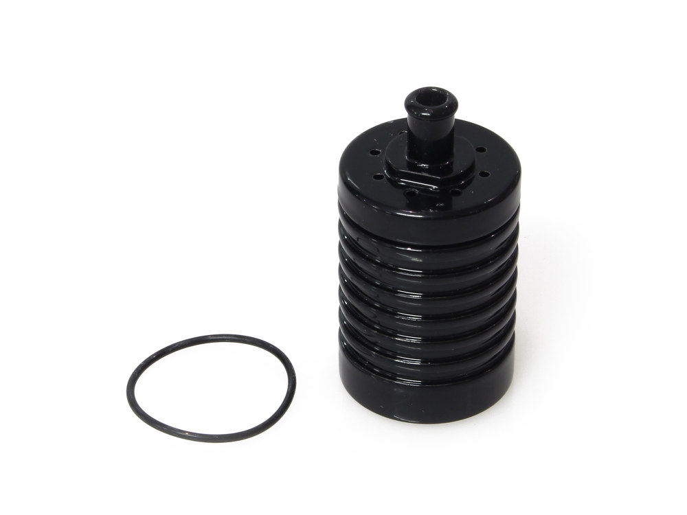 Custom DK Products 4 Stage Vented Catch Can – Black. Fits External Breather Systems.