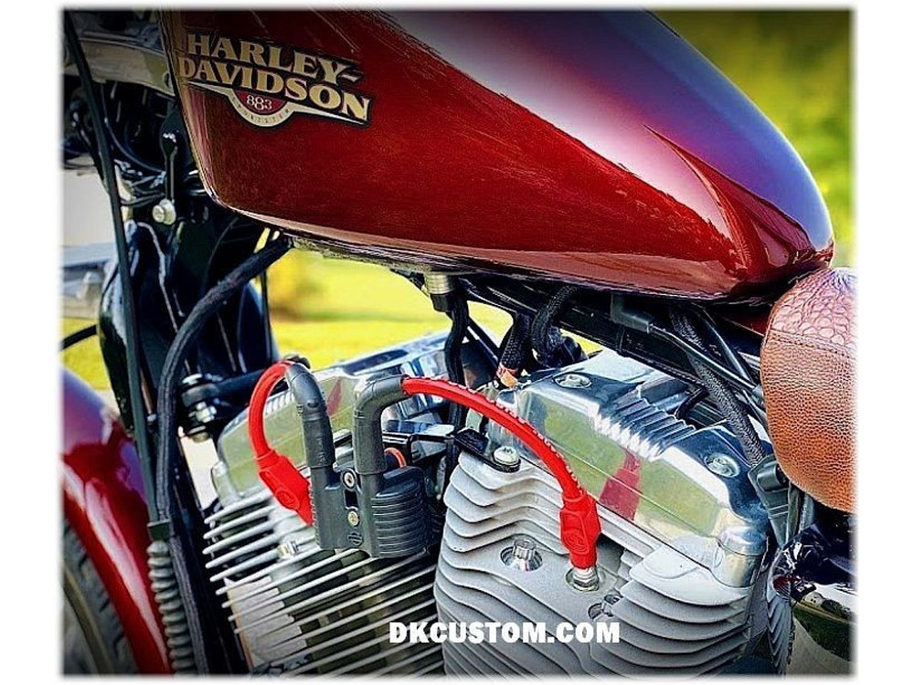 Custom DK Products Top Engine Mount with Coil Relocation. Fits Sportster 2007-2021.