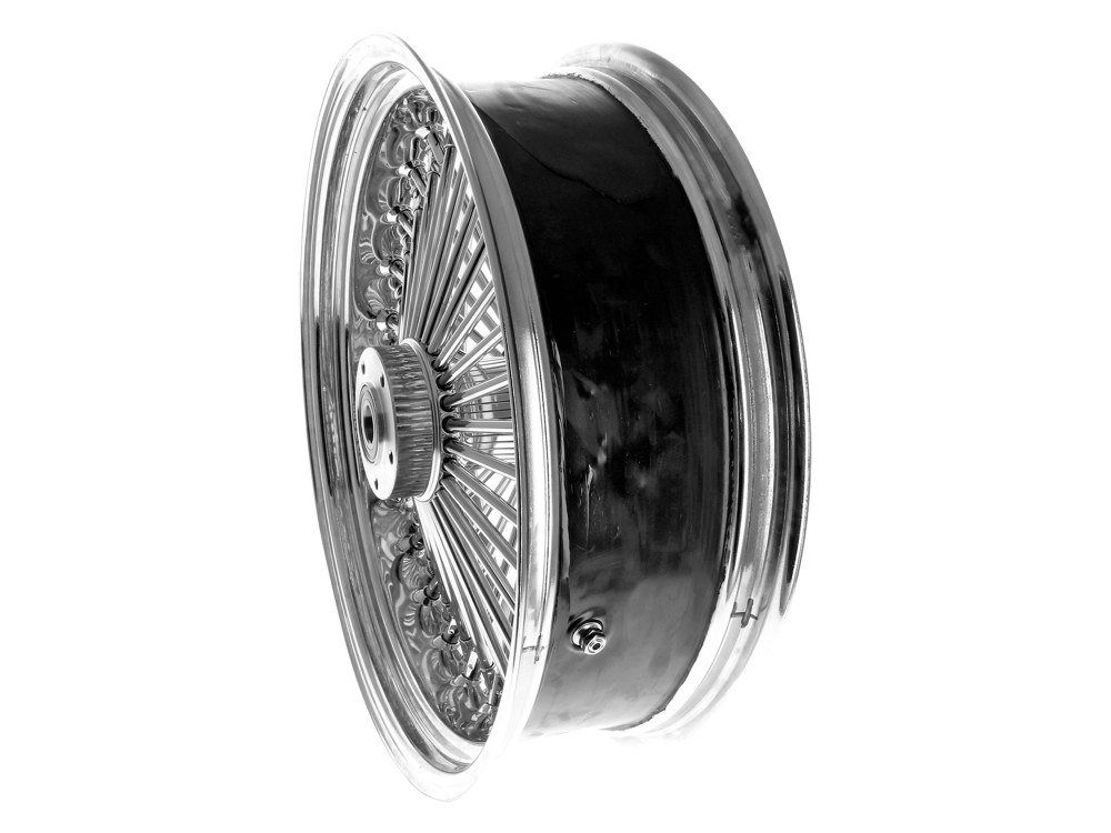 DNA Specialty 18in. x 5.5in. Mammoth Fat Spoke Rear Wheel – Chrome. Fits Softail 2008up.