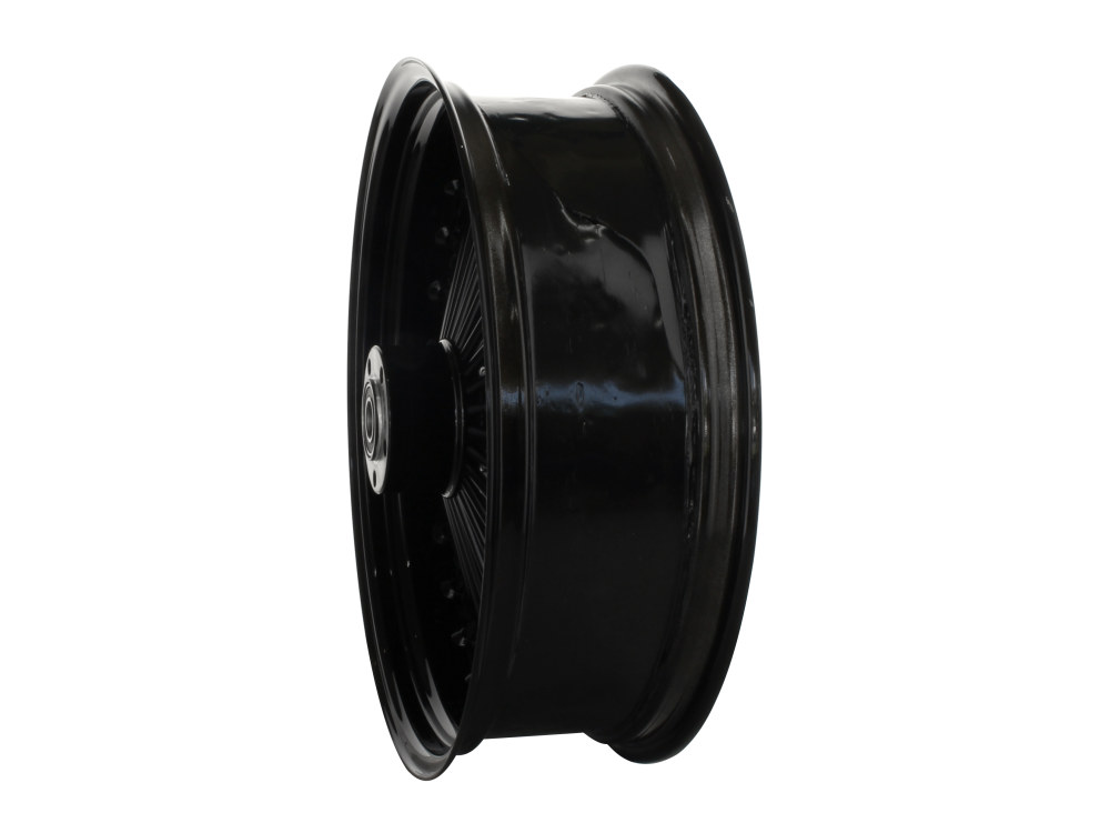 DNA Specialty 18in. x 5.5in. Mammoth Fat Spoke Rear Wheel – Gloss Black. Fits Softail 2008up.