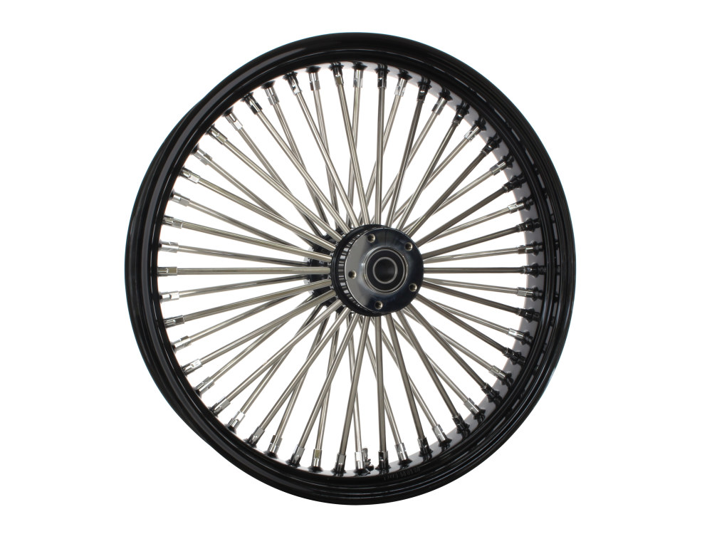 DNA Specialty 21in. x 3.5in. Mammoth Fat Spoke Front Wheel – Gloss Black & Chrome. Fits Touring 2008up