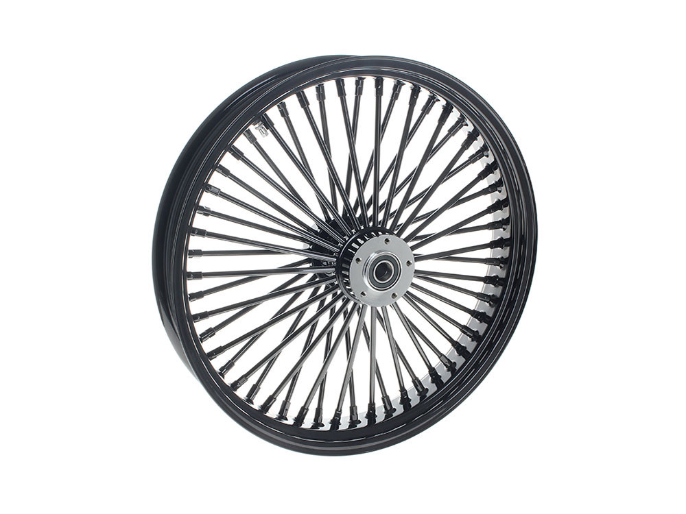 DNA Specialty 21in. x 3.5in. Mammoth Fat Spoke Front Wheel – Gloss Black. Fits Dual Disc Dyna Fat Bob 2012-2017 & CVO Pro Street Breakout 2016-2017
