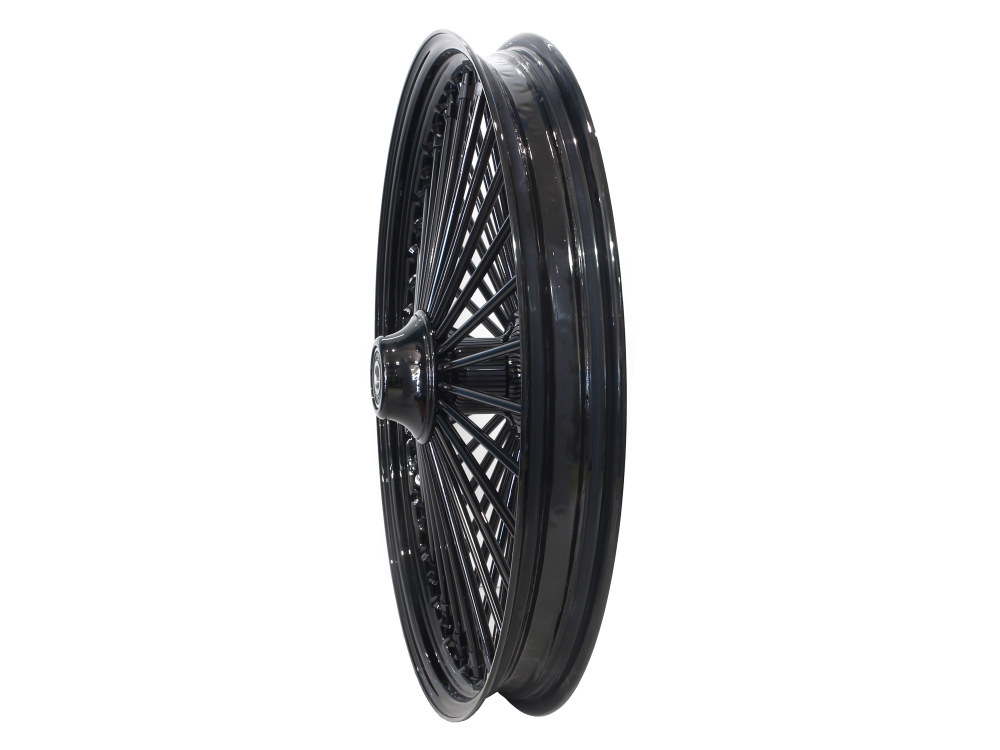 DNA Specialty 21in. x 2.15in. Mammoth Fat Spoke Front Wheel – Gloss Black. Fits FX Softail 2000-2006 & Dyna Wide Glide 2000-2005.