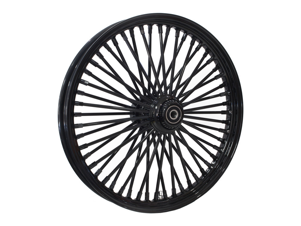DNA Specialty 21in. x 2.15in. Mammoth Fat Spoke Front Wheel – Gloss Black. Fits FX Softail 2000-2006 & Dyna Wide Glide 2000-2005.
