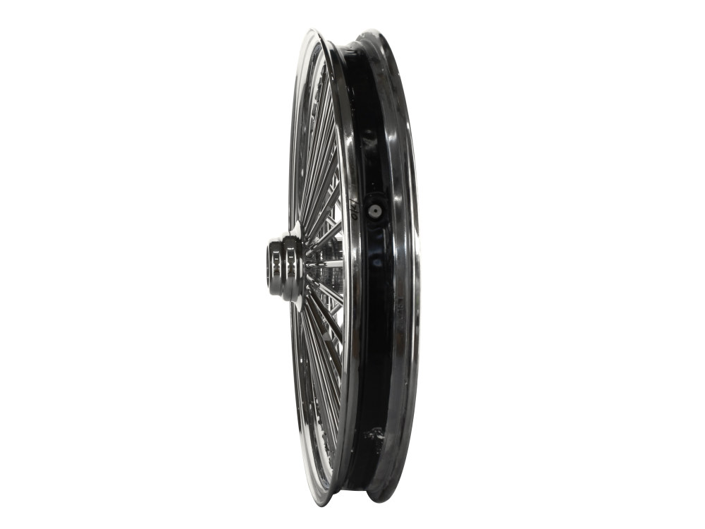 DNA Specialty 21in. x 2.15in. Mammoth Fat Spoke Front Wheel – Chrome. Fits Mid Glide Dyna 2012-2017 & FX Softail 2018up.
