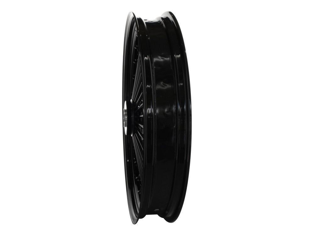 DNA Specialty 23in. x 3.5in. Mammoth Fat Spoke Front Wheel – Gloss Black. Fits Mid Glide Dyna 2012-2017 & FX Softail 2018up.
