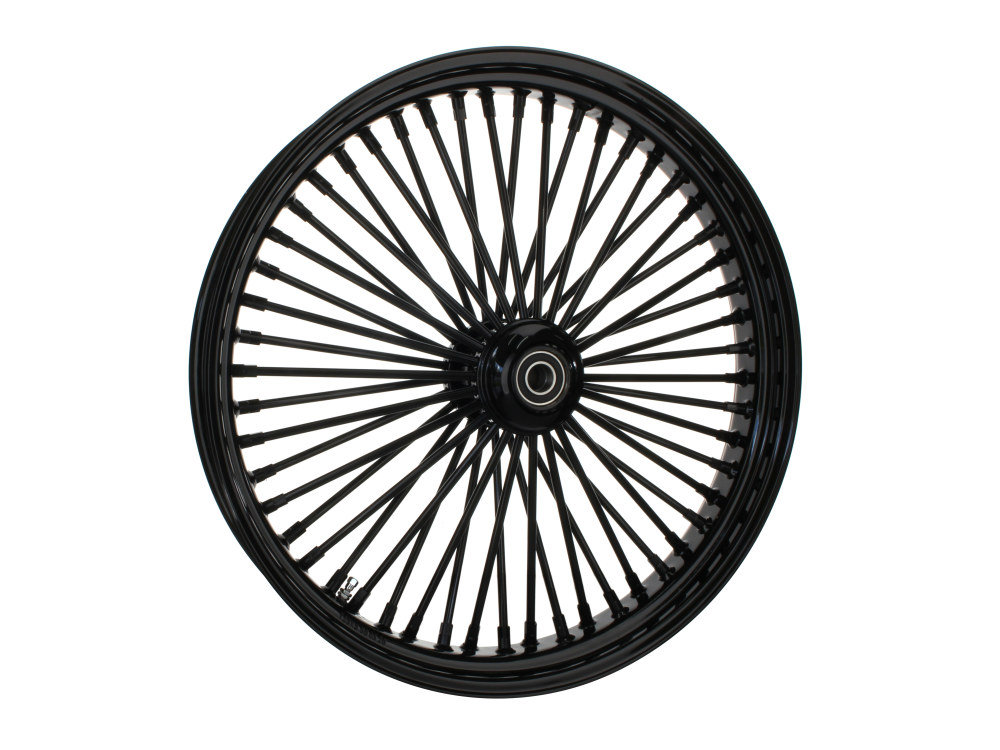 DNA Specialty 23in. x 3.5in. Mammoth Fat Spoke Front Wheel – Gloss Black. Fits Mid Glide Dyna 2012-2017 & FX Softail 2018up.