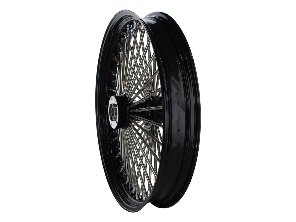 DNA Specialty 23in. x 3.5in. Mammoth Fat Spoke Front Wheel – Gloss Black & Chrome. Fits FX Softail 2011-2015.