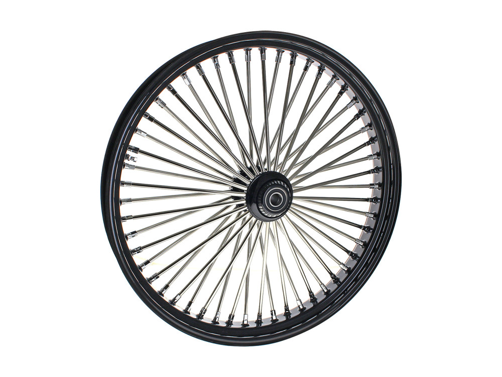 DNA Specialty 26in. x 3.5in. Mammoth Fat Spoke Front Wheel – Gloss Black & Chrome. Fits Softail Breakout 2013up.