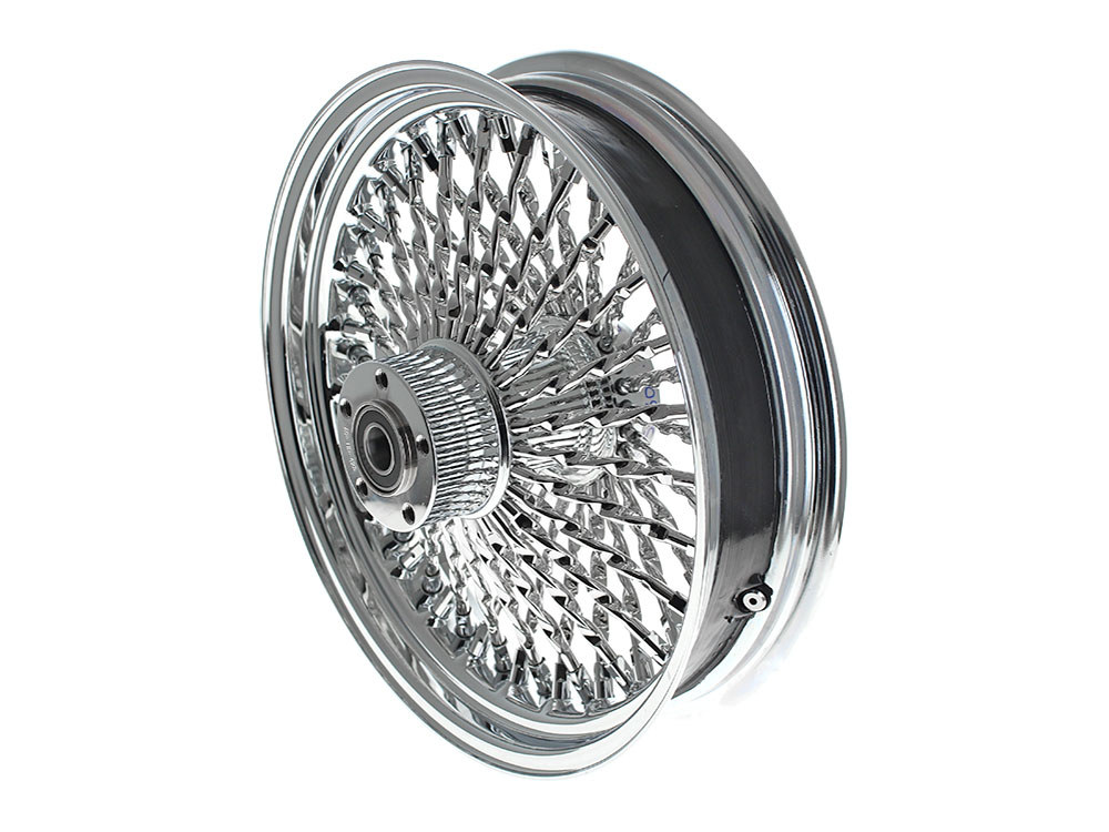 DNA Specialty 18in. x 3.5in. Cali Fat Spoke Rear Wheel – Chrome. Fits Softail 2011up.
