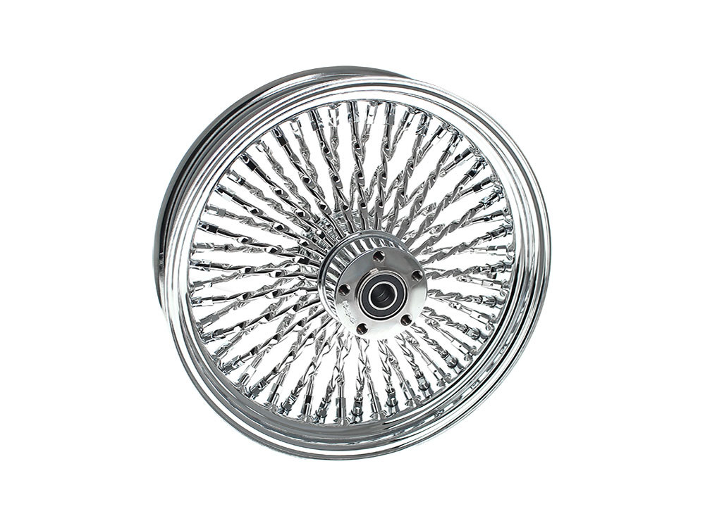 DNA Specialty 18in. x 3.5in. Cali Fat Spoke Rear Wheel – Chrome. Fits Softail 2011up.