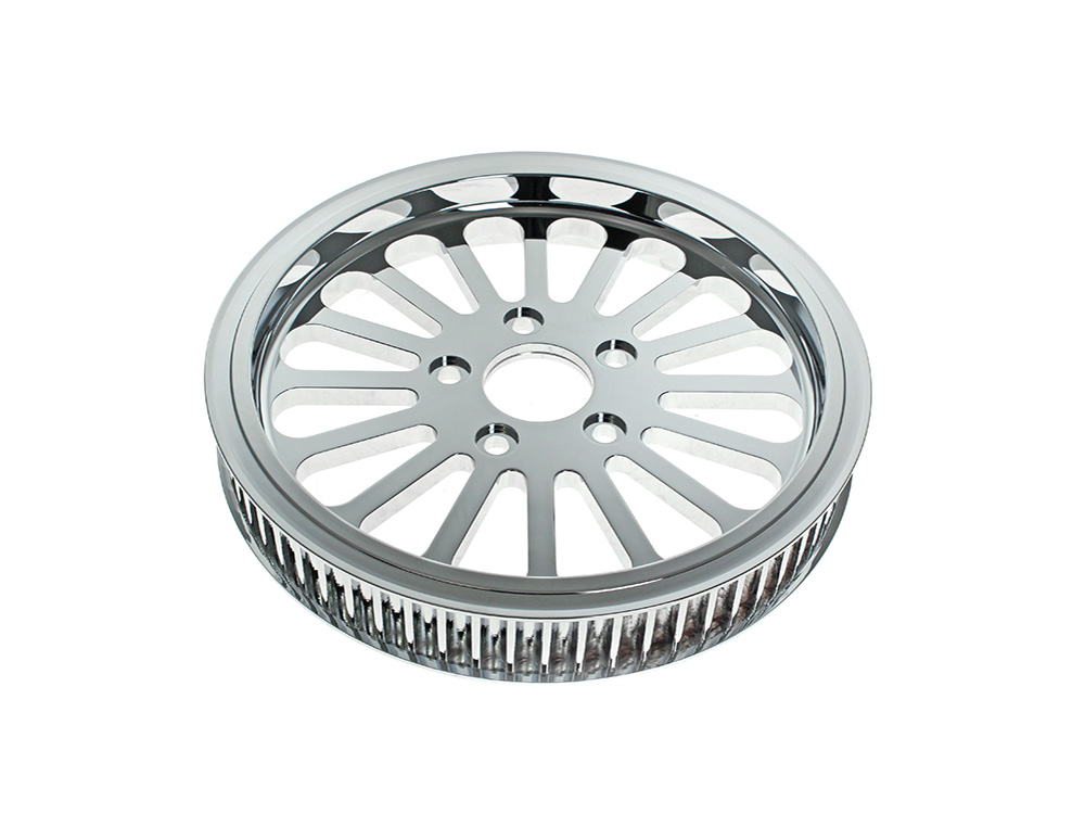 DNA Specialty 65 Tooth x 1-1/2in. Wide SS2 Pulley – Chrome. Fits Pre 2000 Tapered Bearing Wheel