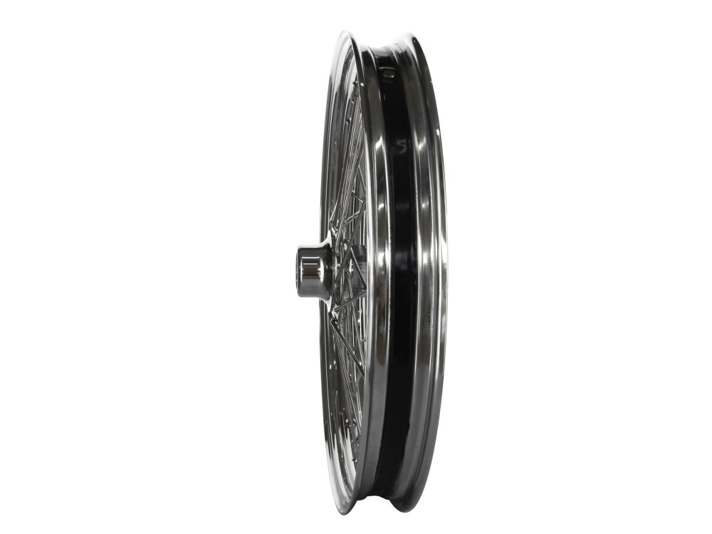 DNA Specialty 21in. x 2.15in. 40 Spoke Cross Laced Front Wheel – Chrome. Fits Rocker 2008-2011 & Sportster 2008-2021