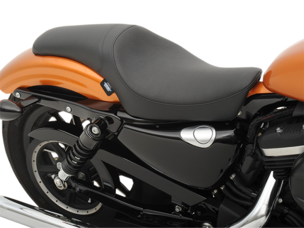 Drag Specialties Predator Dual Seat – Smooth Black. Fits Sportster 2004-2021
