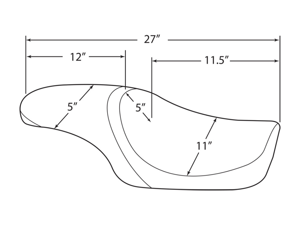 Drag Specialties Predator Dual Seat with Black Double Diamond Lattice Stitch. Fits Sportster 2004-2021