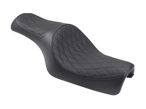 Drag Specialties Caballero Dual Seat with Solar Leather & Black Diamond Stitch. Fits Sportster 2004-2021 Drag Specialties Caballero Dual Seat with Solar Leather & Black Diamond Stitch. Fits Sportster 2004-2021
