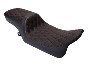 Drag Specialties Performance Predator 2up Dual Seat with Red Double Diamond Lattice Stitch. Fits Most Touring 2008-2024 Drag Specialties Performance Predator 2up Dual Seat with Red Double Diamond Lattice Stitch. Fits Most Touring 2008-2024