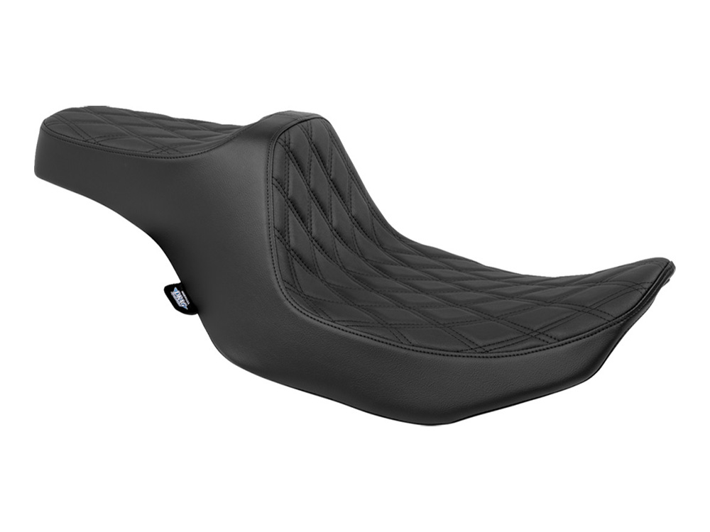Drag Specialties Predator 3 Dual Seat with Black Double Diamond Lattice Stitch. Fits CVO Touring 2023up, Street Glide & Road Glide 2024up, Touring 2025up