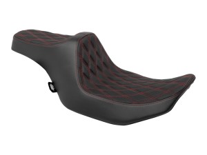 Drag Specialties Predator 3 Dual Seat with Red Double Diamond Lattice Stitch. Fits CVO Touring 2023up, Street Glide & Road Glide 2024up, Touring 2025up Drag Specialties Predator 3 Dual Seat with Red Double Diamond Lattice Stitch. Fits CVO Touring 2023up, Street Glide & Road Glide 2024up, Touring 2025up