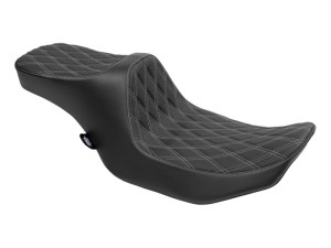 Drag Specialties Predator 3, 2up Dual Seat with Silver Double Diamond Lattice Stitch. Fits CVO Touring 2023up, Street Glide & Road Glide 2024up, Touring 2025up Drag Specialties Predator 3, 2up Dual Seat with Silver Double Diamond Lattice Stitch. Fits CVO Touring 2023up, Street Glide & Road Glide 2024up, Touring 2025up