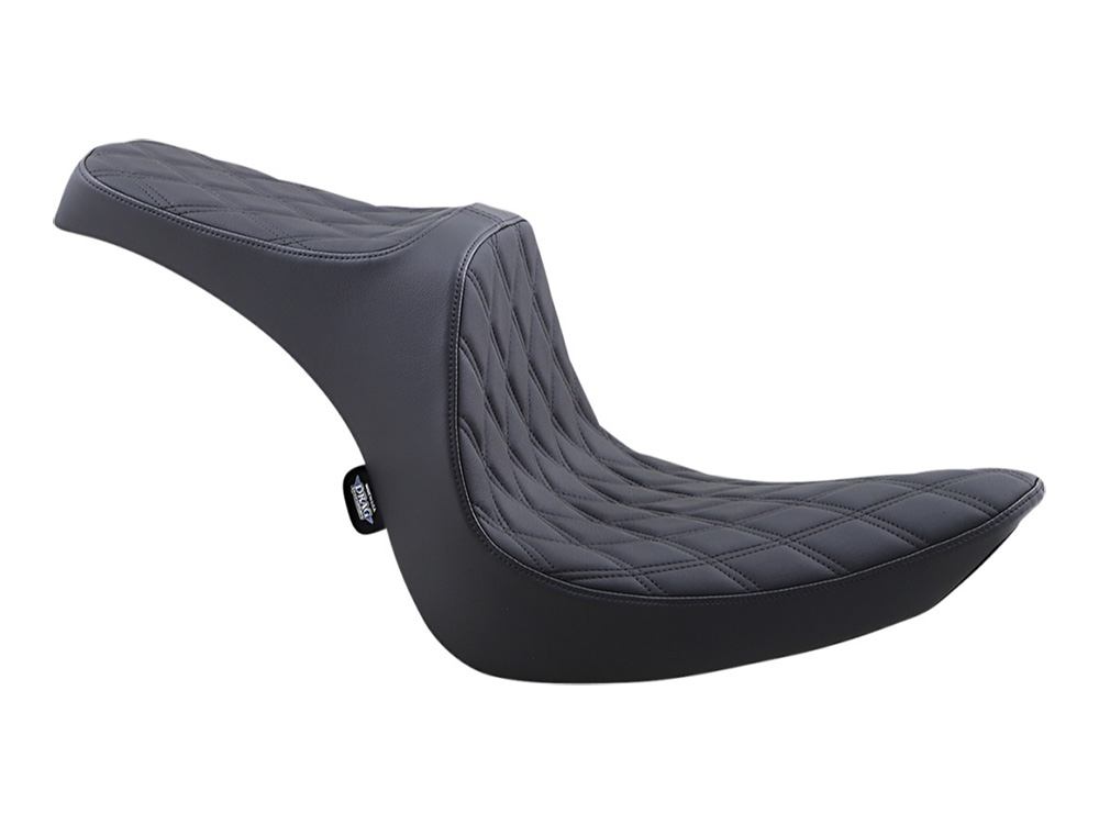 Drag Specialties Predator 3 Dual Seat with Black Double Diamond Lattice Stitch. Fits Softail 2006-2017 with OEM 200 Rear Tyre