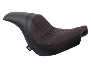 Drag Specialties Performance Predator Dual Seat with Red Double Diamond Lattice Stitch. Fits Sport Glide & Low Rider 2018up, Low Rider S 2020up & Low Rider ST 2022up Drag Specialties Performance Predator Dual Seat with Red Double Diamond Lattice Stitch. Fits Sport Glide & Low Rider 2018up, Low Rider S 2020up & Low Rider ST 2022up