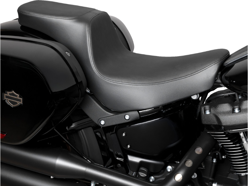 Drag Specialties Performance Predator 2up Dual Seat – Smooth Black. Fits Sport Glide & Low Rider 2018up, Low Rider S 2020up & Low Rider ST 2022up