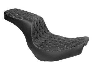Drag Specialties Performance Predator 2up Dual Seat with Silver Double Diamond Lattice Stitch. Fits Sport Glide & Low Rider 2018up, Low Rider S 2020up & Low Rider ST 2022up Drag Specialties Performance Predator 2up Dual Seat with Silver Double Diamond Lattice Stitch. Fits Sport Glide & Low Rider 2018up, Low Rider S 2020up & Low Rider ST 2022up