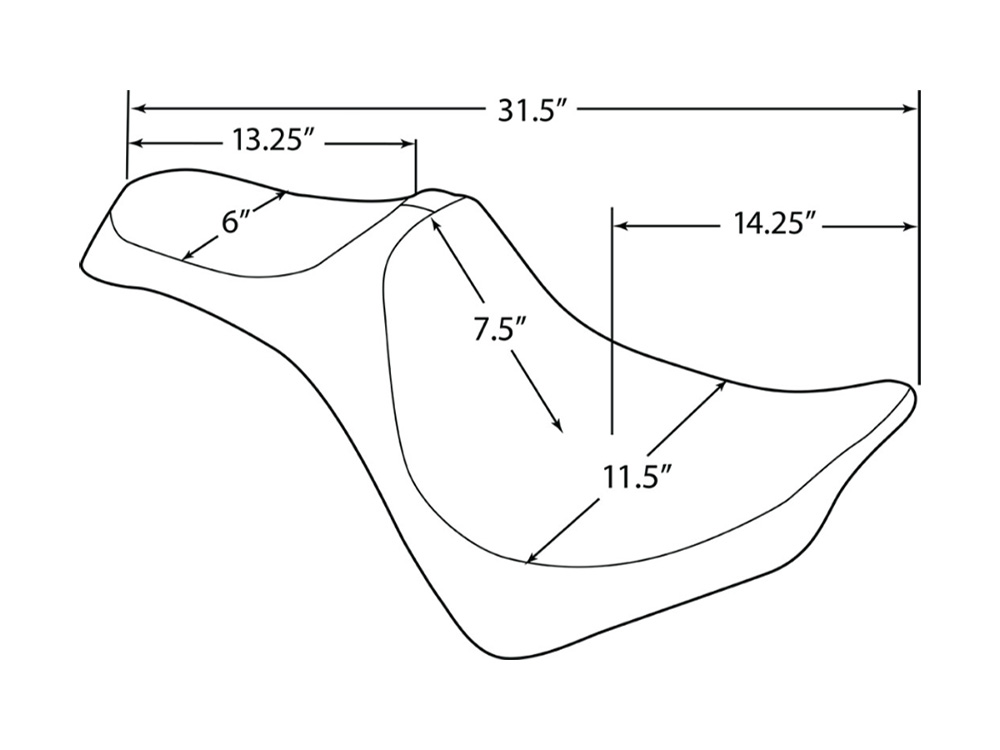 Drag Specialties Predator 3 Dual Seat – Smooth Black. Fits Softail Deluxe, Heritage Softail, Slim & Street Bob 2018up & Standard 2020up