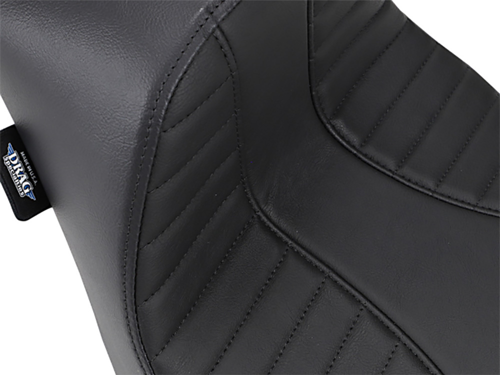 Drag Specialties Ez Solo Seat with Black Scorpion Stitch. Fits Softail Deluxe, Heritage Softail, Slim & Street Bob 2018up & Standard 2020up
