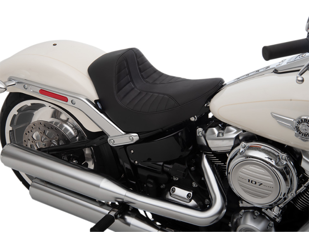 Drag Specialties Ez Solo Seat with Black Scorpion Stitch. Fits Fatboy 2018up & Breakout 2023up