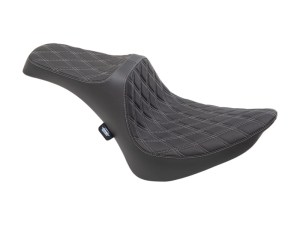Drag Specialties Predator 3 Dual Seat with Silver Double Diamond Lattice Stitch. Fits Softail 1984-1999 Drag Specialties Predator 3 Dual Seat with Silver Double Diamond Lattice Stitch. Fits Softail 1984-1999