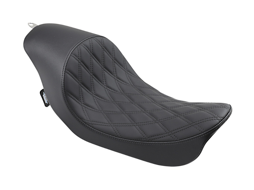Drag Specialties 3/4 Low Solo Seat with Black Diamond Lattice Stitch. Fits Dyna 2006-2017
