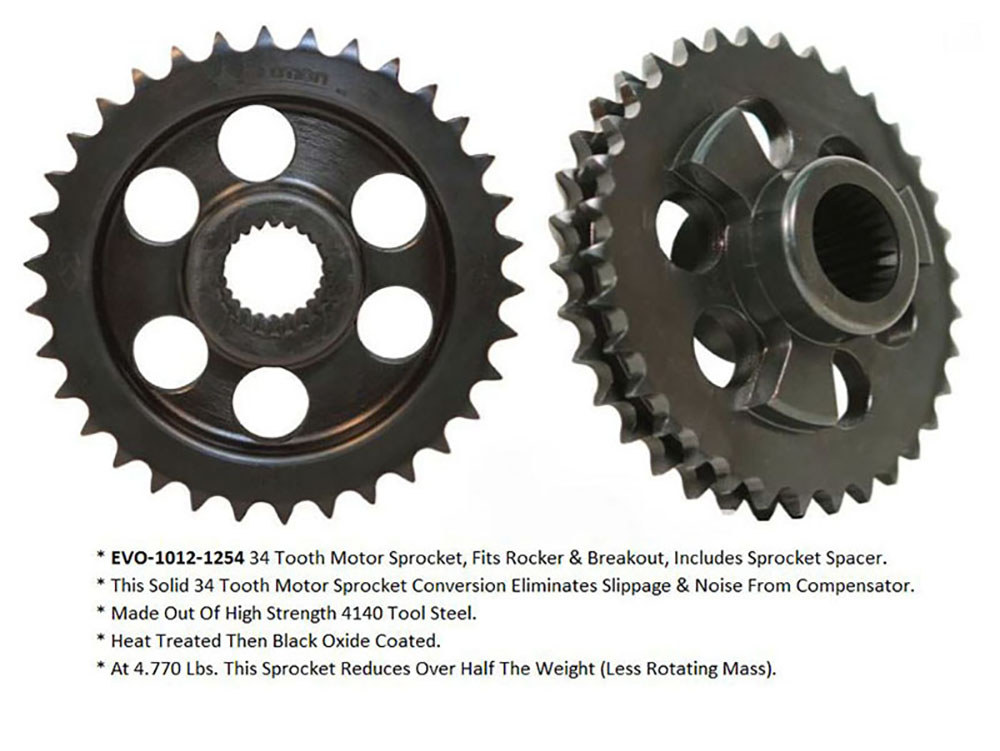 Evolution Industries 34 Tooth Compensator Eliminator Sprocket. Fits Breakout 2013up & Rocker 2008-2011.