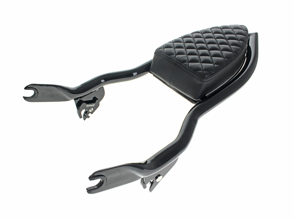 FACTORY 47 HANDLEBARS Diamond Stitch Diablo Sissy Bar Backrest – Gloss Black. Fits Touring 2009up.