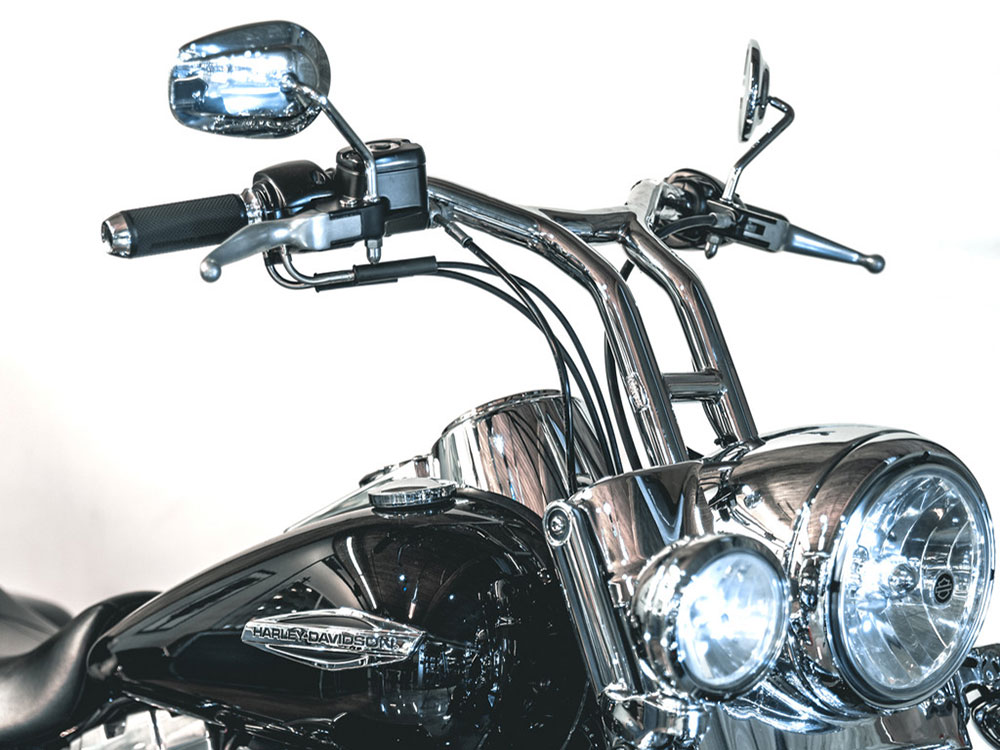 FACTORY 47 HANDLEBARS 12in. x 1-1/4in. Cali Pullback T-Bar Handlebar – Chrome.