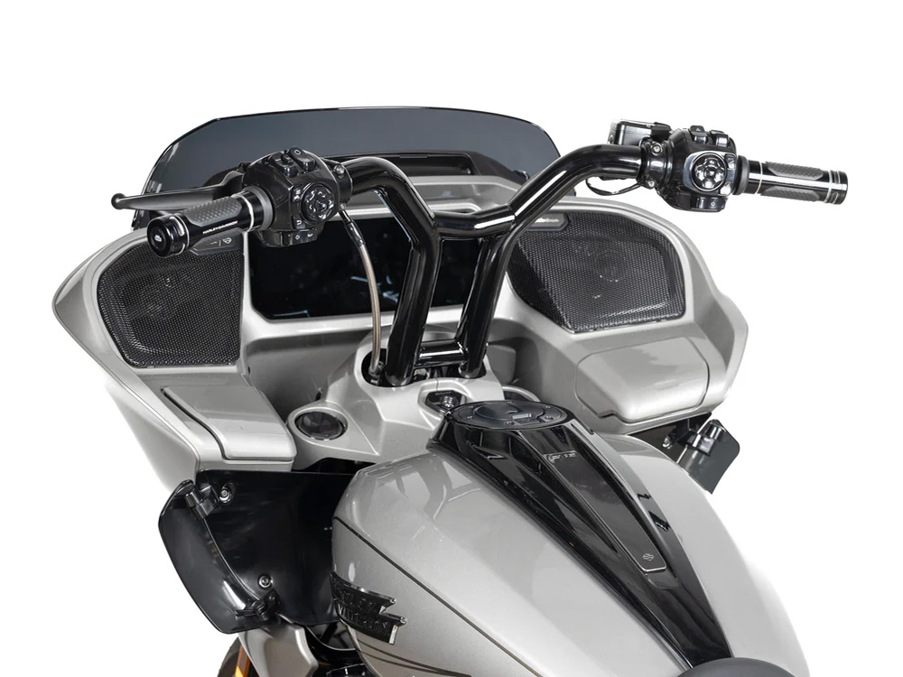 FACTORY 47 HANDLEBARS 14in. x 1-1/2in. Factory Racing Straight T-Bar Handlebar – Gloss Black. Fits CVO Road Glide 2023up & Road Glide 2024up