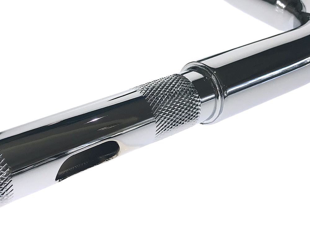 FACTORY 47 HANDLEBARS 12in. x 1-1/2in. Assault Handlebar – Chrome. Fits Ultra Models 1996-2024 and Street Glide 1996-2023