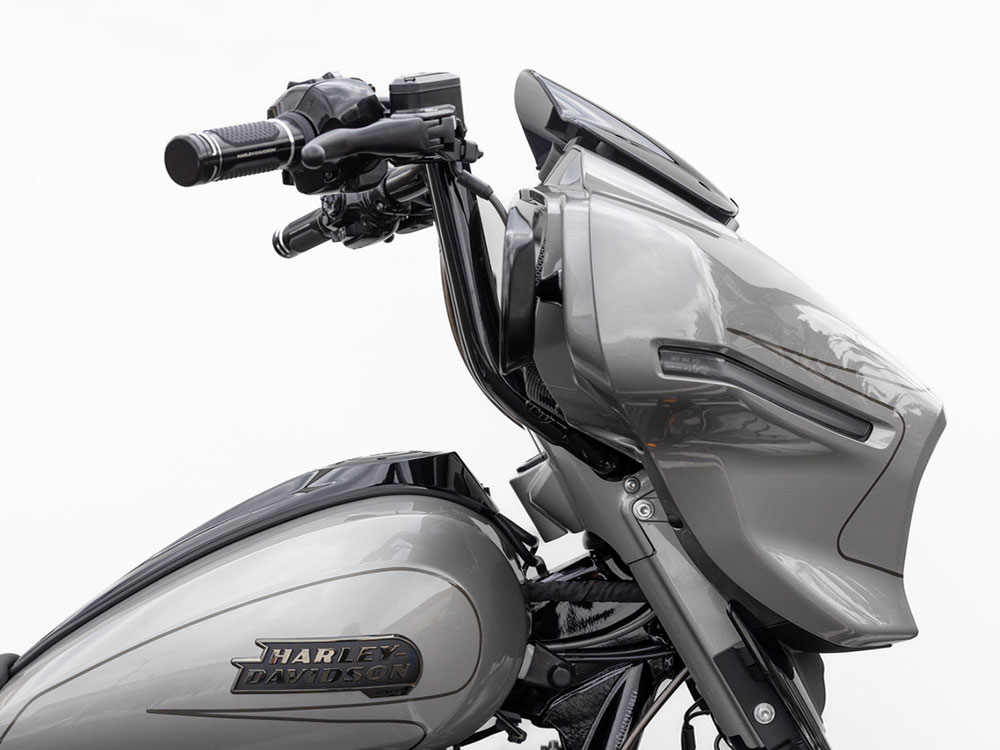 FACTORY 47 HANDLEBARS 14in. x 1-1/2in. S Series Handlebar – Gloss Black. Fits CVO Street Glide 2023up & Street Glide 2024up