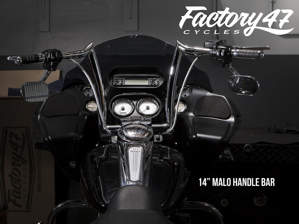 FACTORY 47 HANDLEBARS 14in. x 1-1/2in. Classic 47 Malo Handlebar – Chrome.