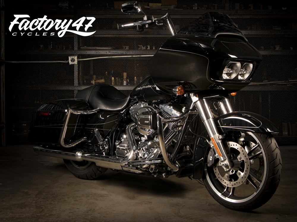 FACTORY 47 HANDLEBARS 14in. x 1-1/2in. Signature Handlebar – Chrome. Fits Road Glide 2015-2023