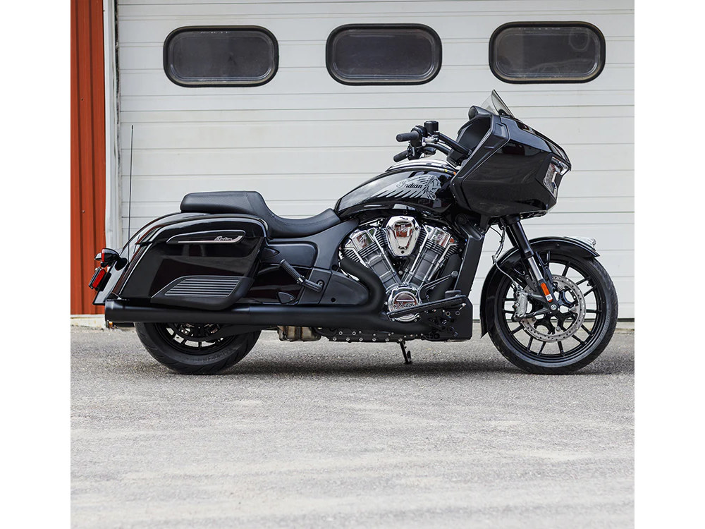 Firebrand EXHAUST Grand Prix 4in. Slip-On Mufflers – Black. Fits Indian Big Twin 2014up with Hard Saddle Bags.
