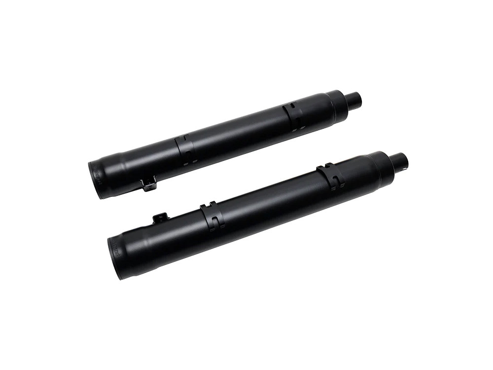 Firebrand EXHAUST Grand Prix 4in. Slip-On Mufflers – Black. Fits Indian Big Twin 2014up with Hard Saddle Bags.