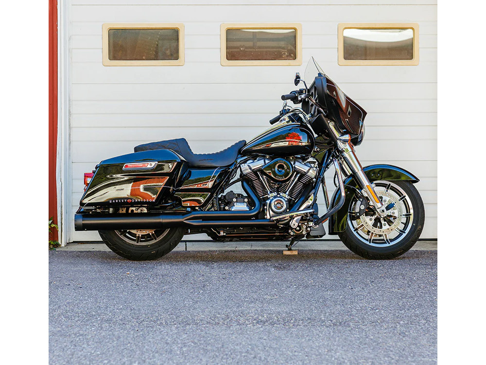 Firebrand EXHAUST 2-into-1 Monarch Exhaust – Black with Black End Cap. Fits Touring 2017up.