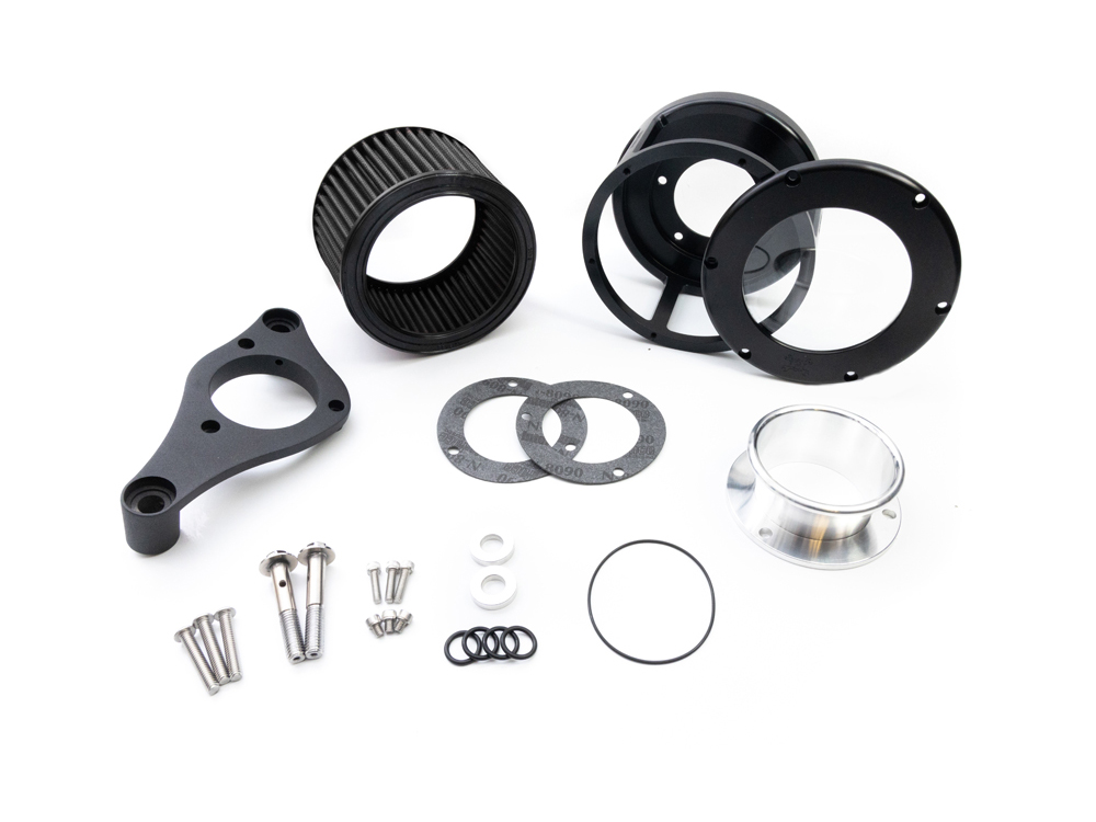 Feuling BA Race Series Air Cleaner Kit – Black with Clear Cover. Fits Softail 2018-2024 with Mid Mount Controls